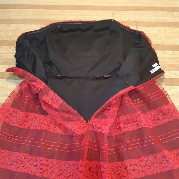 Womans Sleeveless Studio Y Red Midi Cocktail Tube Dress - Picture 6 of 9